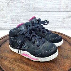 Nike Air Jordan Retro 5 Deadly Pink Size 8C Toddler Baby Shoes 725172-029